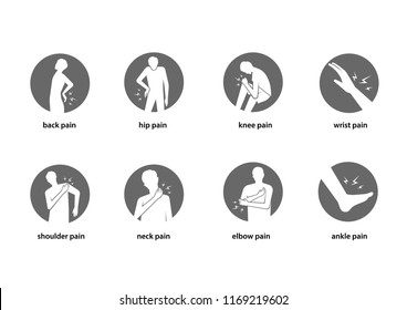 Injury And Body Pain Icon Set