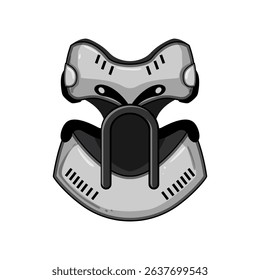 injury cervical neck collar cartoon. recovery alignment, comfort stability, immobilization therapy injury cervical neck collar sign. isolated symbol vector illustration