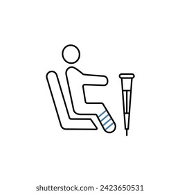 injury concept line icon. Simple element illustration. injury concept outline symbol design.