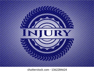 Injury emblem with denim high quality background