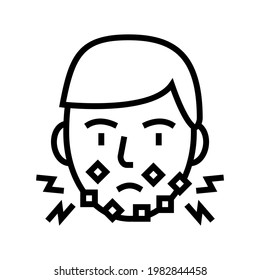 injury face after shave line icon vector. injury face after shave sign. isolated contour symbol black illustration