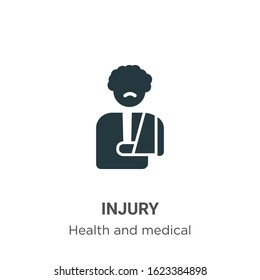 Injury glyph icon vector on white background. Flat vector injury icon symbol sign from modern health and medical collection for mobile concept and web apps design.