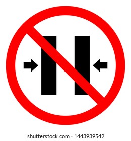 Injury Hazard Crush Hazard Closing Mold Symbol Sign, Vector Illustration, Isolate On White Background Label .EPS10