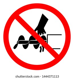 Injury Hazard Cutting of Fingers Or Hand Auger Symbol Sign, Vector Illustration, Isolate On White Background Label .EPS10