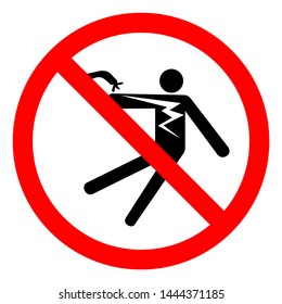 Injury Hazard Electrical Shock Electrocution Symbol Sign, Vector Illustration, Isolate On White Background Label .EPS10