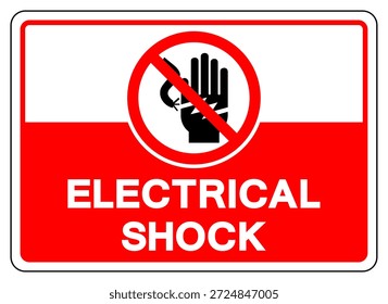 Signo eléctrico del símbolo de la electrocución del choque, Ilustración vectorial, aislado en la etiqueta blanca del fondo .EPS10