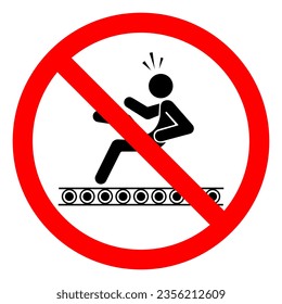 Injury Hazard Exposed Conveyors  Moving Parts Can Cause Severe Injury Symbol Sign, Vector Illustration, Isolate On White Background Label .EPS10