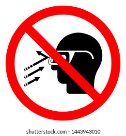 Injury Hazard Flying Debris Wear Safety Glasses Symbol Sign, Vector Illustration, Isolate On White Background Label .EPS10