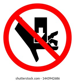 Injury Hazard Hand Crush Force from Above Symbol Sign, Vector Illustration, Isolate On White Background Label .EPS10