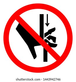 Injury Hazard Hand Crush Moving Parts Symbol Sign, Vector Illustration, Isolate On White Background Label .EPS10