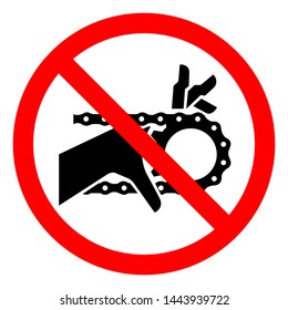 Injury Hazard Hand Entanglement Chain Drive Symbol Sign, Vector Illustration, Isolate On White Background Label .EPS10