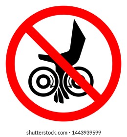 Injury Hazard Hand Entanglement Rollers Symbol Sign, Vector Illustration, Isolate On White Background Label .EPS10