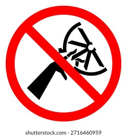 Injury Hazard Impeller Blade Cutting of Fingers or Hand Symbol Sign,Vector Illustration, Isolated On White Background Label. EPS10