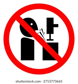 Peligro de lesión Mesa giratoria Superficie Grinder Símbolo Signo, Ilustración vectorial, aislado en la etiqueta de fondo blanco. EPS10