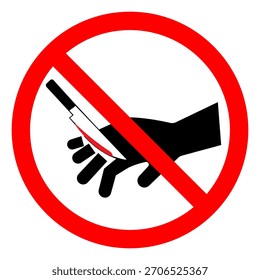 Injury Hazard Sharp Knife Handle With Care Symbol Sign,Vector Illustration, Isolated On White Background Label.EPS10