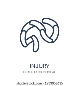 Injury icon. Injury linear symbol design from Health and Medical collection. Simple outline element vector illustration on white background