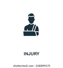 Injury icon. Monochrome simple line Protest icon for templates, web design and infographics