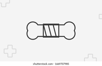 Injury icon, outline healed bones symbol, thin line vector illustration