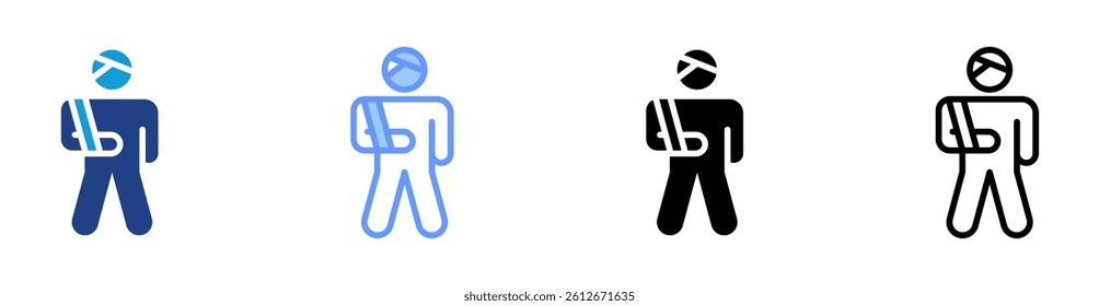 Injury icon set multiple style collection