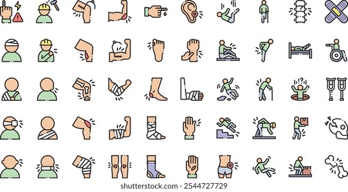 Injury icons High-Quality Vector Icons Collection with Editable Stroke. Ideal for Professional and Creative Projects.