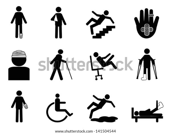 Injury Icons Set Stock Vector (Royalty Free) 141504544