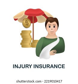 Injury Insurance icon. 3d illustration from insurance collection. Creative Injury Insurance 3d icon for web design, templates, infographics and more