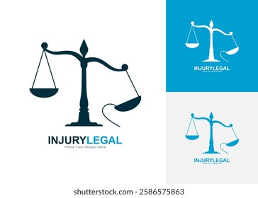 Injury legal law logo vector design. Suitable for business, law firm, attorney, accident symbol