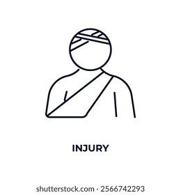 injury outline icon. Linear vector from health and medical concept. Thin line injury icon isolated on white background