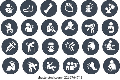 Injury and Pain Icons vector design