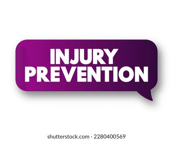 Injury Prevention text quote, concept background