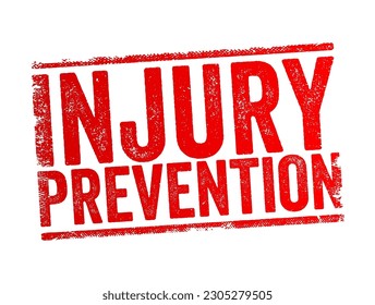 Injury Prevention text stamp, concept background