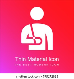 Injury red and pink gradient material white icon minimal design