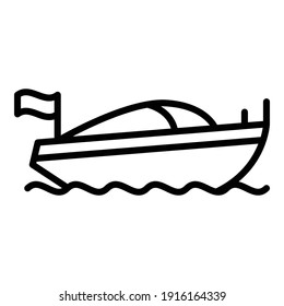 Injury Rescue Boat Icon. Outline Injury Rescue Boat Vector Icon For Web Design Isolated On White Background