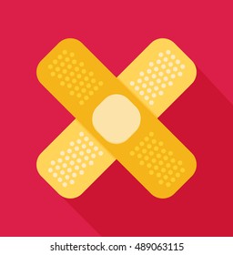 Injury tape plaster flat design vector style