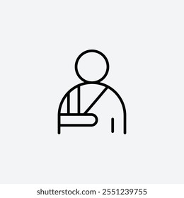 Injury thin liner icon isolated.