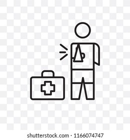 Injury vector icon isolated on transparent background, Injury logo concept