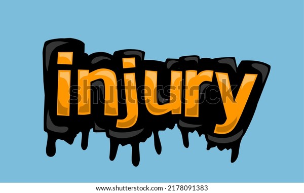 INJURY writing\
vector design on blue\
background