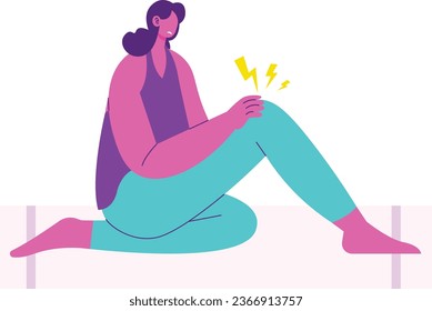 Injury Yoga Pose Vector Illustration