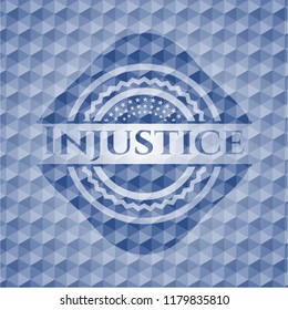 Injustice blue polygonal emblem.
