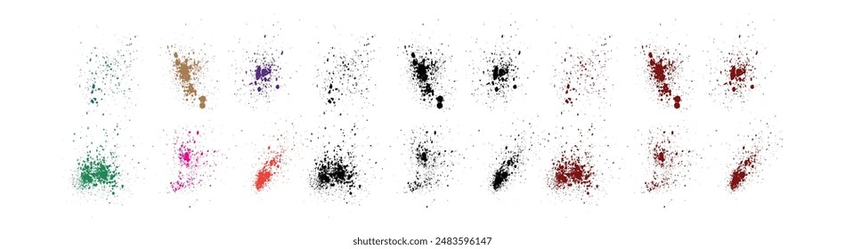 Tinte abstrakte Blut-Splatter Weizen, lila, orange, rot, grün, schwarze Farbe Splash Blutfleck Textur Farbe Pinsel Strich Hintergrund