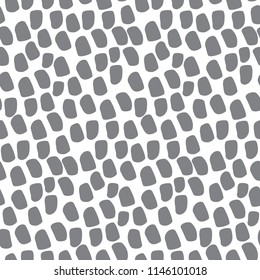 Ink abstract brush strokes seamless pattern. Stone texture. Black and white artistic background. Doodle drawing. Scandinavian style. Monochrome vector design for textile print, scrapbook, gift wrap.