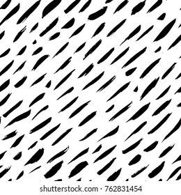 Ink abstract seamless pattern. Background with artistic strokes in black and white sketchy style. Design element for backdrops and textile.
