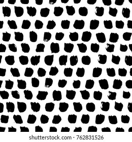 Ink abstract seamless pattern. Background with artistic strokes in black and white sketchy style. Design element for backdrops and textile.