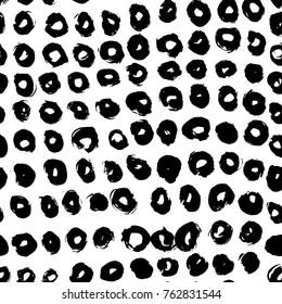 Ink abstract seamless pattern. Background with artistic strokes in black and white sketchy style. Design element for backdrops and textile.