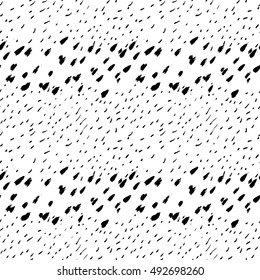 Ink abstract splatters. Hand drawn seamless pattern.