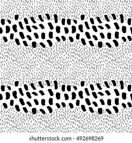 Ink abstract splatters. Hand drawn seamless pattern.