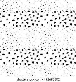 Ink abstract splatters. Hand drawn seamless pattern.