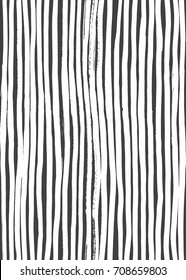 Ink Abstract Stripe Seamless Pattern. Background with artistic strokes in black and white sketchy style. Design element for backdrops and textile.