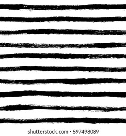 Ink abstract strips seamless pattern. Background with artistic strips and row in sketchy style. Design element for backdrops and textile in black and white colors