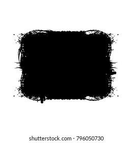 ink or acrylic black paint brush hand made